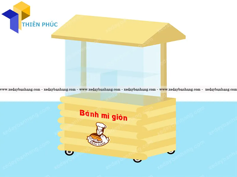 Xe bán bánh mì bằng gỗ đẹp tại hcm_PLXD04