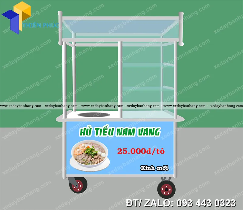 Xe bán hủ tiếu bằng inox giá rẻ_IN13