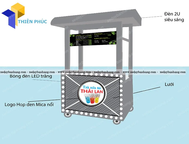 Nhận đóng xe  trà sữa Thái Lan tại HCM bền đẹp XDALU15