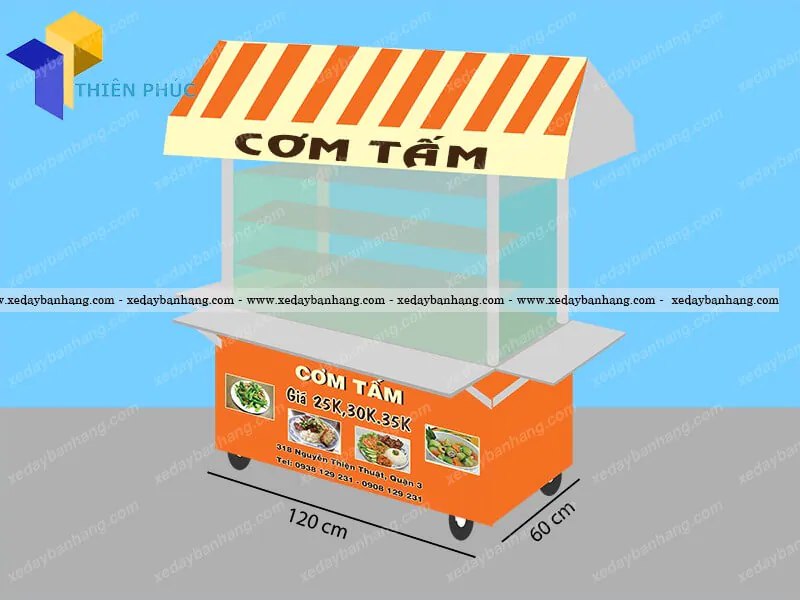 Xe bán cơm tấm đẹp bền giá rẻ tại Thiên Phúc XDALU38