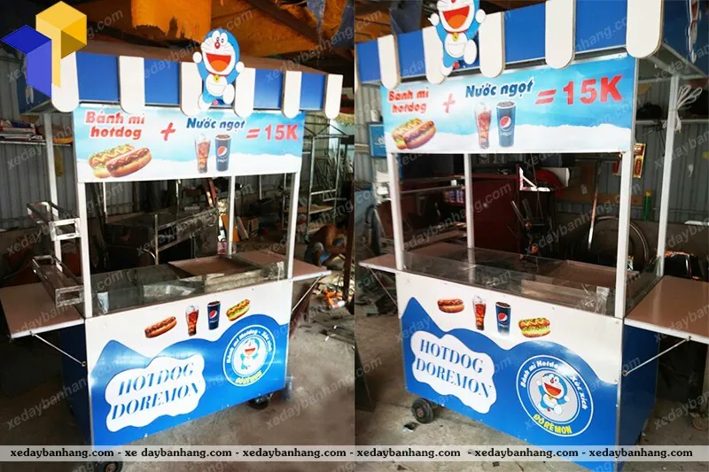 Xe bán bánh mì hotdog DOREMON siêu dễ thương XDALU69