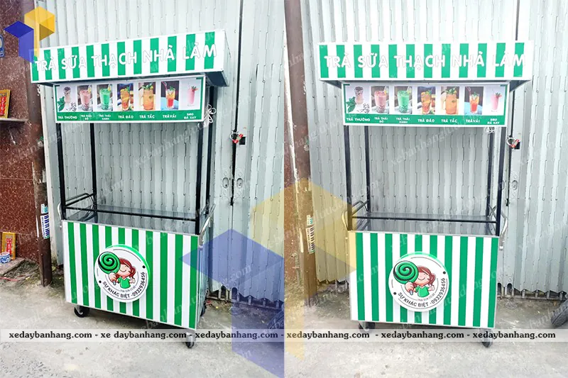 Tủ bán trà sữa cô bé xinh xắn
