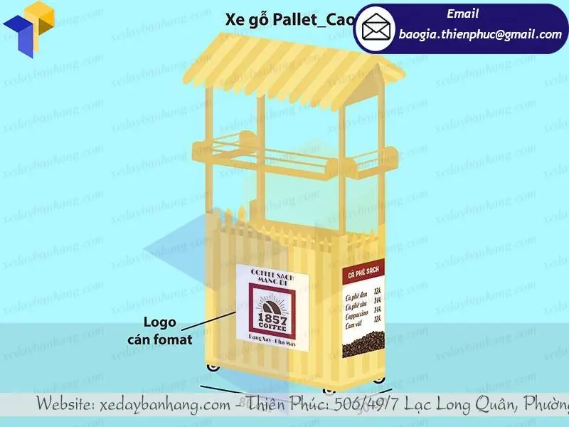 Đặt làm tủ gỗ bán cà phê mang đi vỉa hè mẫu đẹp ở đâu