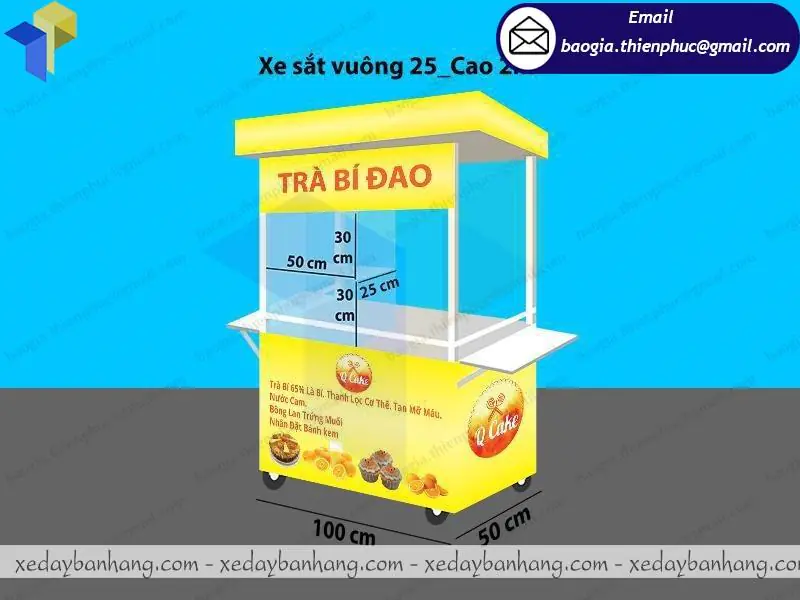 Thu lợi nhuận cực hời với xe bán trà bi đao lưu động giá rẻ