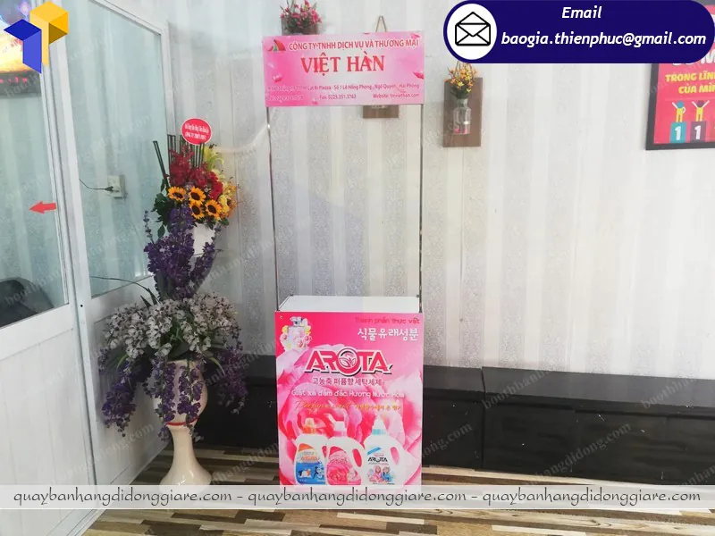 Quầy sampling sắt thiết kế khung sắt lắp ráp giá rẻ