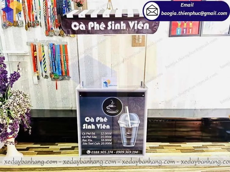 Mẫu booth bán cafe mộc lắp ráp giá rẻ nhất toàn quốc