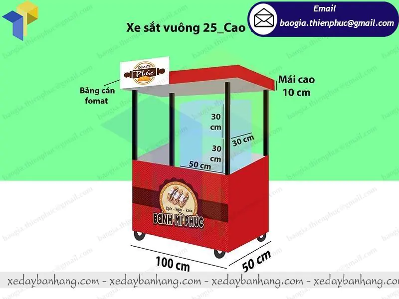 Đặt làm xe bán bánh mì thịt nướng giá rẻ nhất Sài Gòn ở đâu