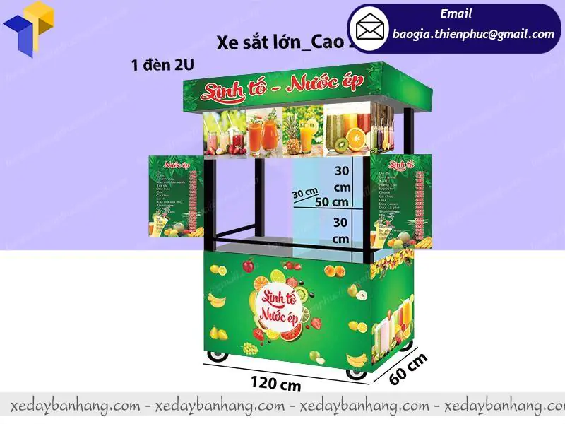 Tủ sắt bán trà sữa sinh tố giá rẻ công ty Thiên Phúc