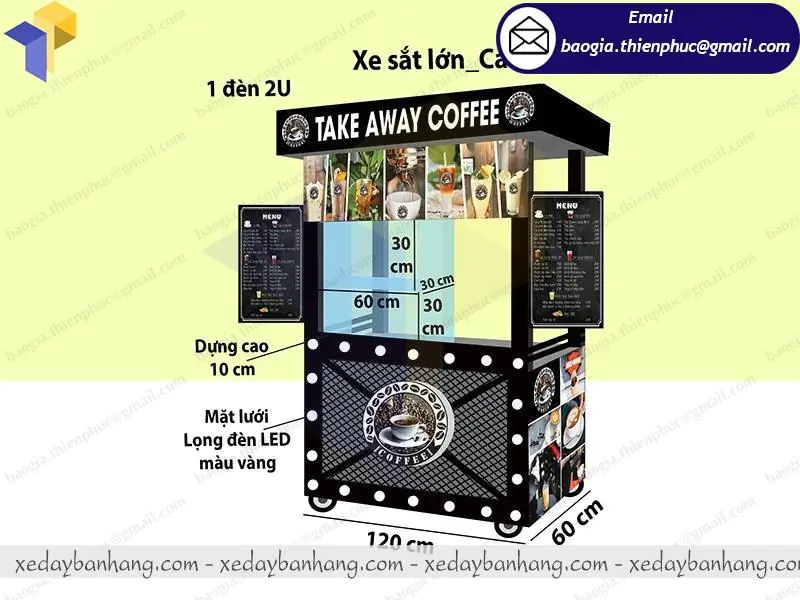 Đặt mua xe bán cà phê mang đi take away giá rẻ ở đâu