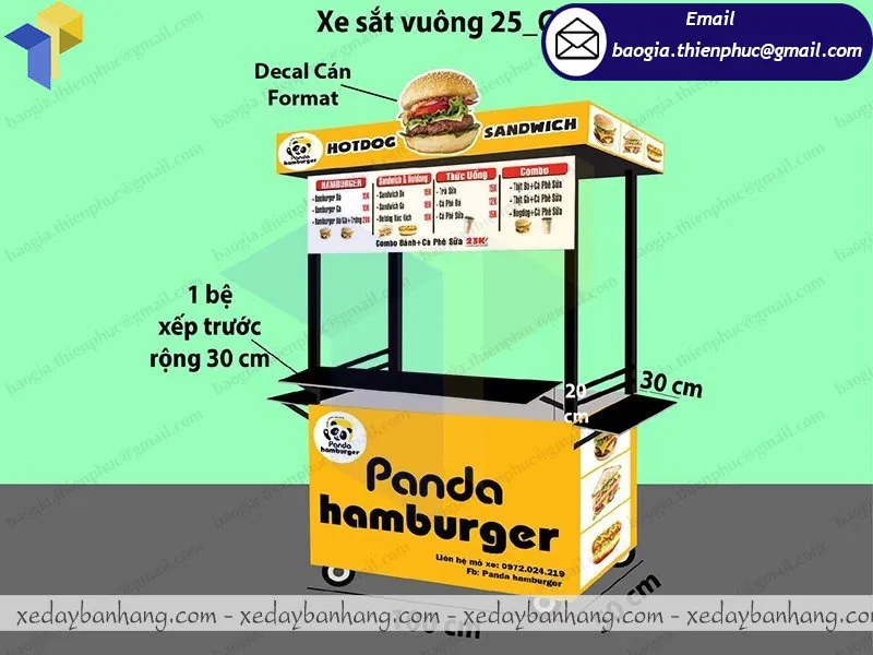Địa chỉ đặt làm xe bán bánh hamburger giá rẻ ở Bình Định