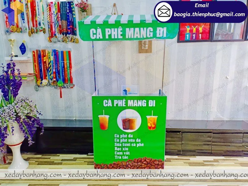 Lợi nhuận tăng vọt với mẫu xe bán cafe mang đi lắp ráp đẹp