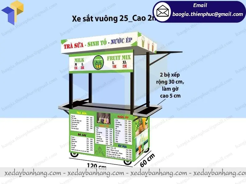 Đặt làm xe bán nước ép sinh tố giá cạnh tranh hấp dẫn ở đâu