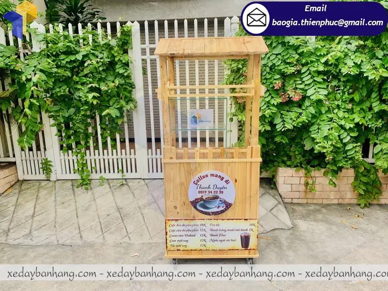 Bán cà phê vỉa hè thu lãi cao với xe gỗ bán cà phê lưu động