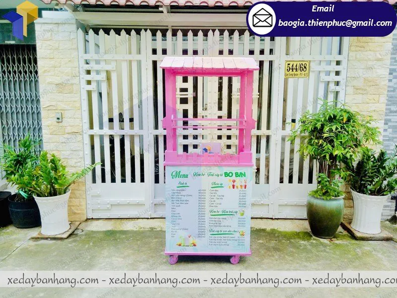 Báo giá xe gỗ bán sinh tố nước ép lưu động ở Đồng Tháp