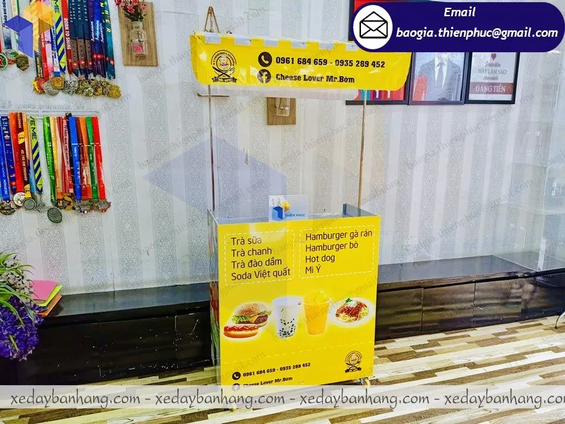 Mẫu xe lắp ráp bán trà chanh ăn vặt đẹp ở Sóc Trăng