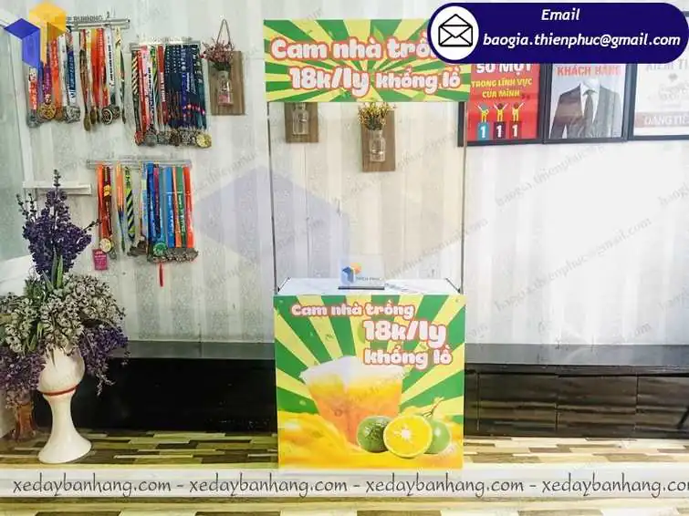 Quầy sắt bán nước cam lưu động giá rẻ đẹp