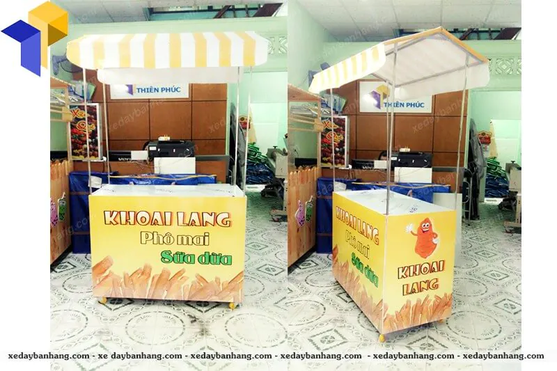 Xe lắp ráp bán khoai lang phô mai sữa dừa XDLR17