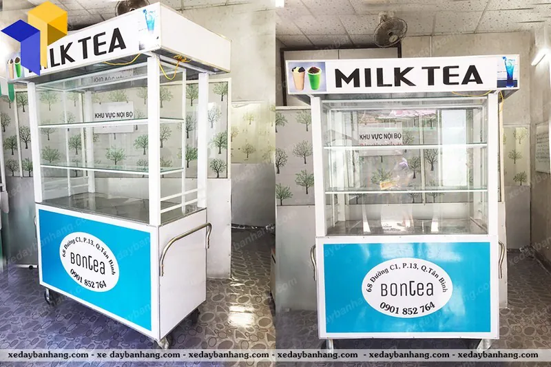 Xe bán trà sữa BONTEA dễ thương_XDALU181