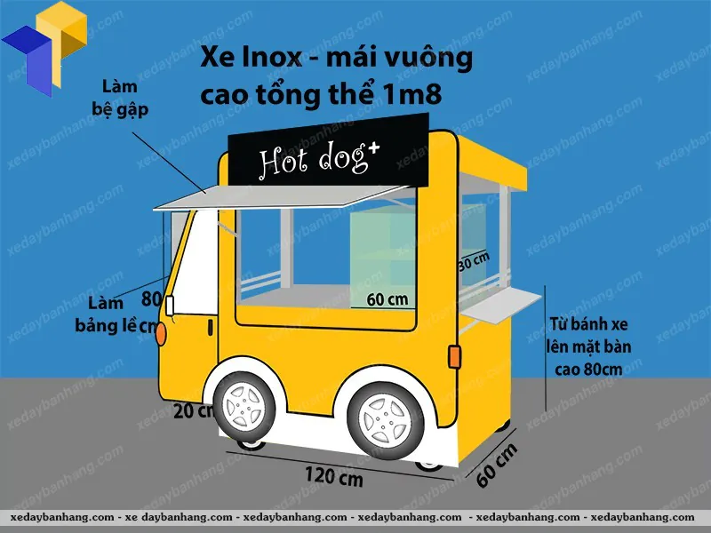 Xe bán hotdog lưu động mô hình xe bus_XDIN90
