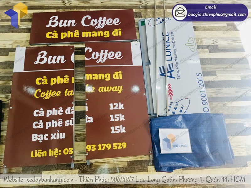 sản xuất booth quảng cáo bán cafe di động