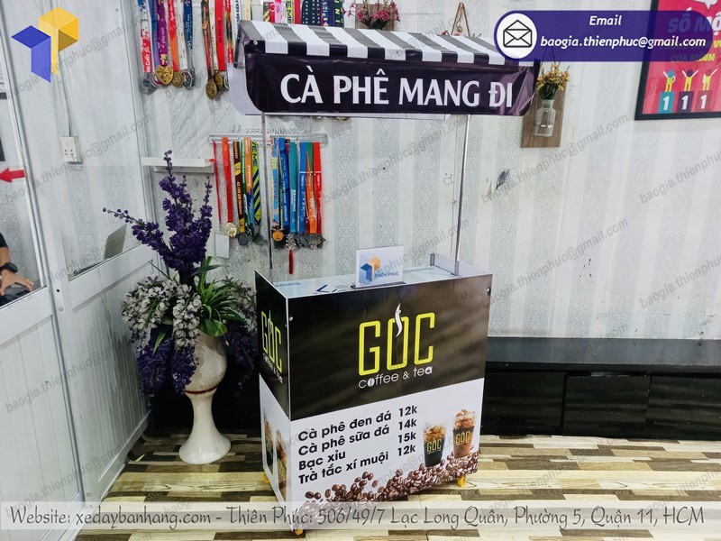 thiết kế quầy bán coffee di động