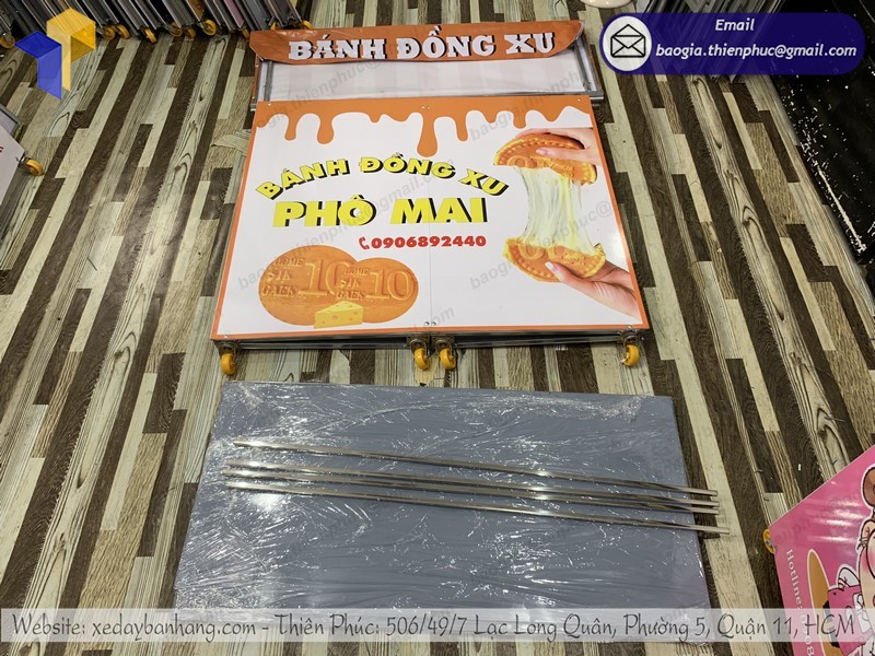 xe bán bánh đồng xu gọn