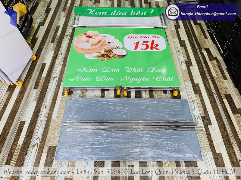 Xe bán kem dừa di động tphcm