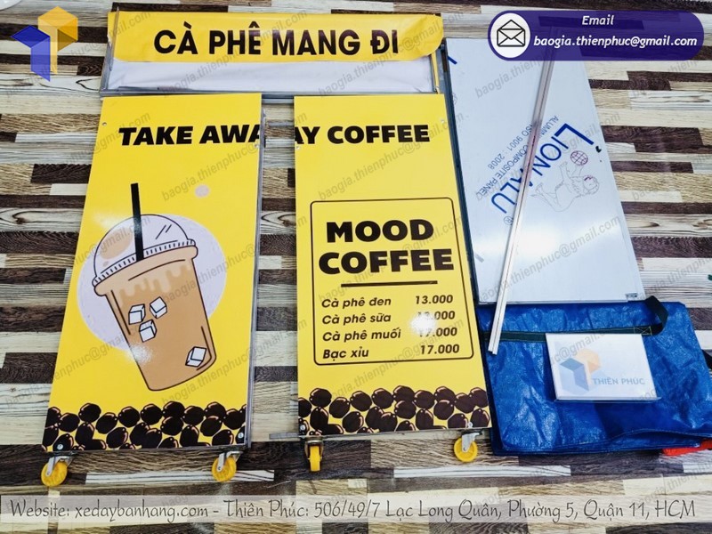 xe coffee rang xay xếp gọn rẻ