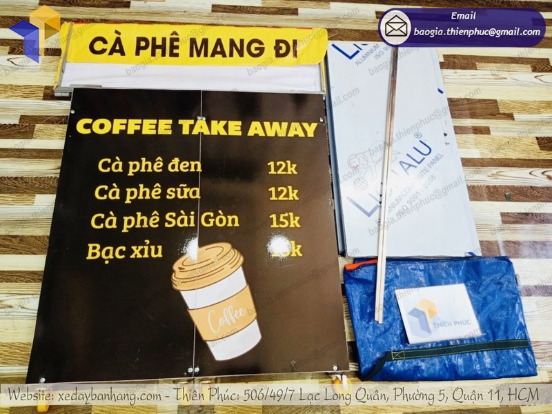 xe kinh doanh cà phê mang đi vỉa hè đẹp