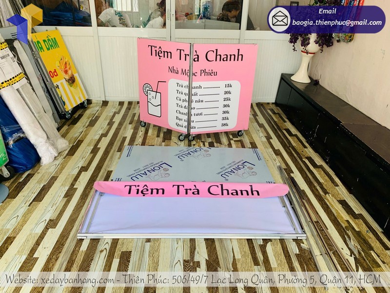 xe trà chanh gấp gọn đẹp