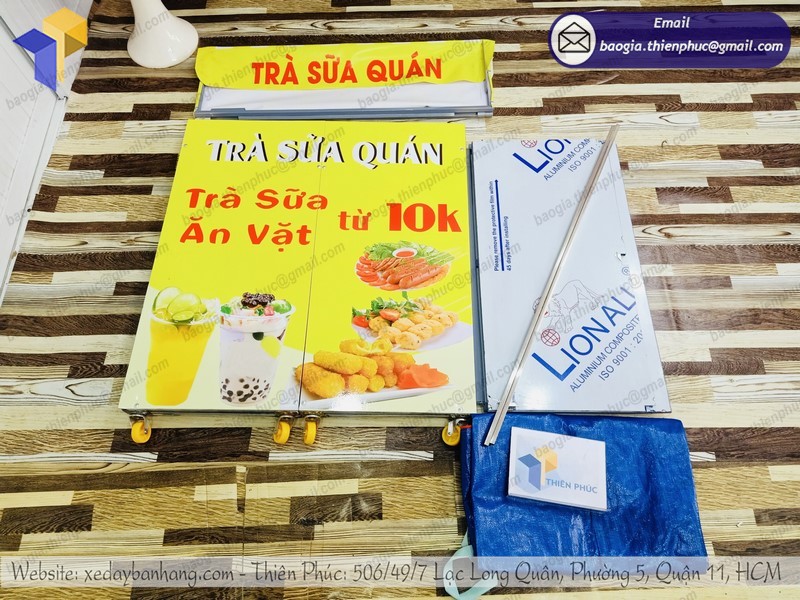 xe xếp gọn bán trà sữa take away tiện lợi tphcm