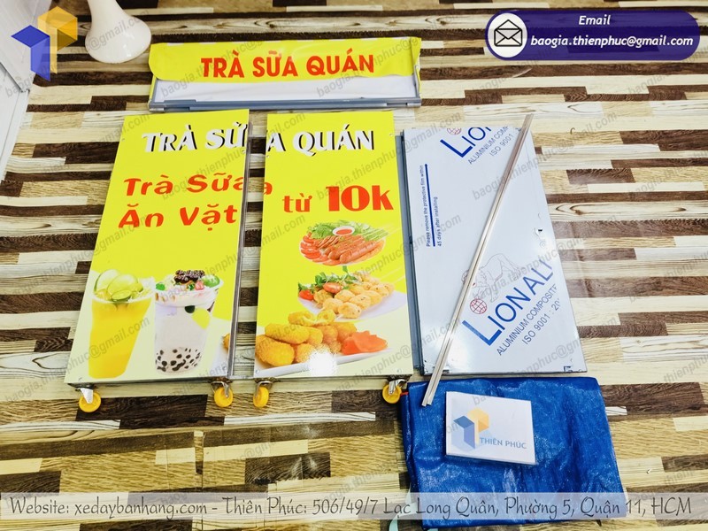 xe xếp gọn bán trà sữa take away tiện lợi uy tín